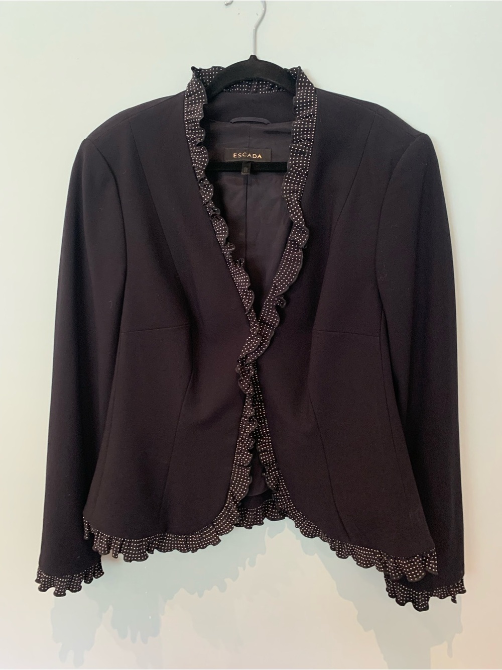 Escada Black Ruffle-Edge Women's Blazer